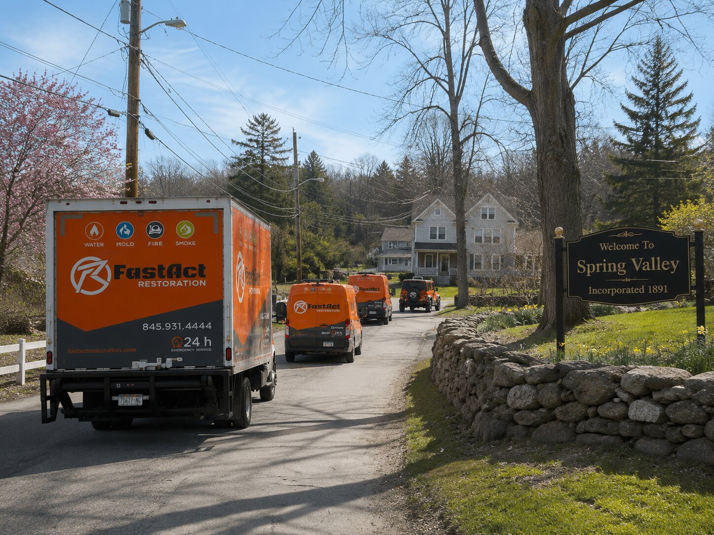 FastAct Restoration convoy entering Spring Valley